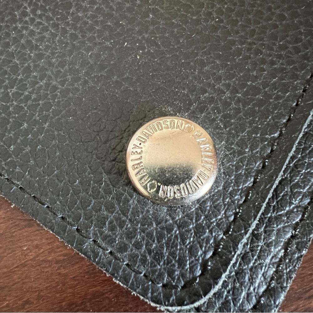 Harley Davidson Black Leather Chain Long Wallet - Picture 3 of 12
